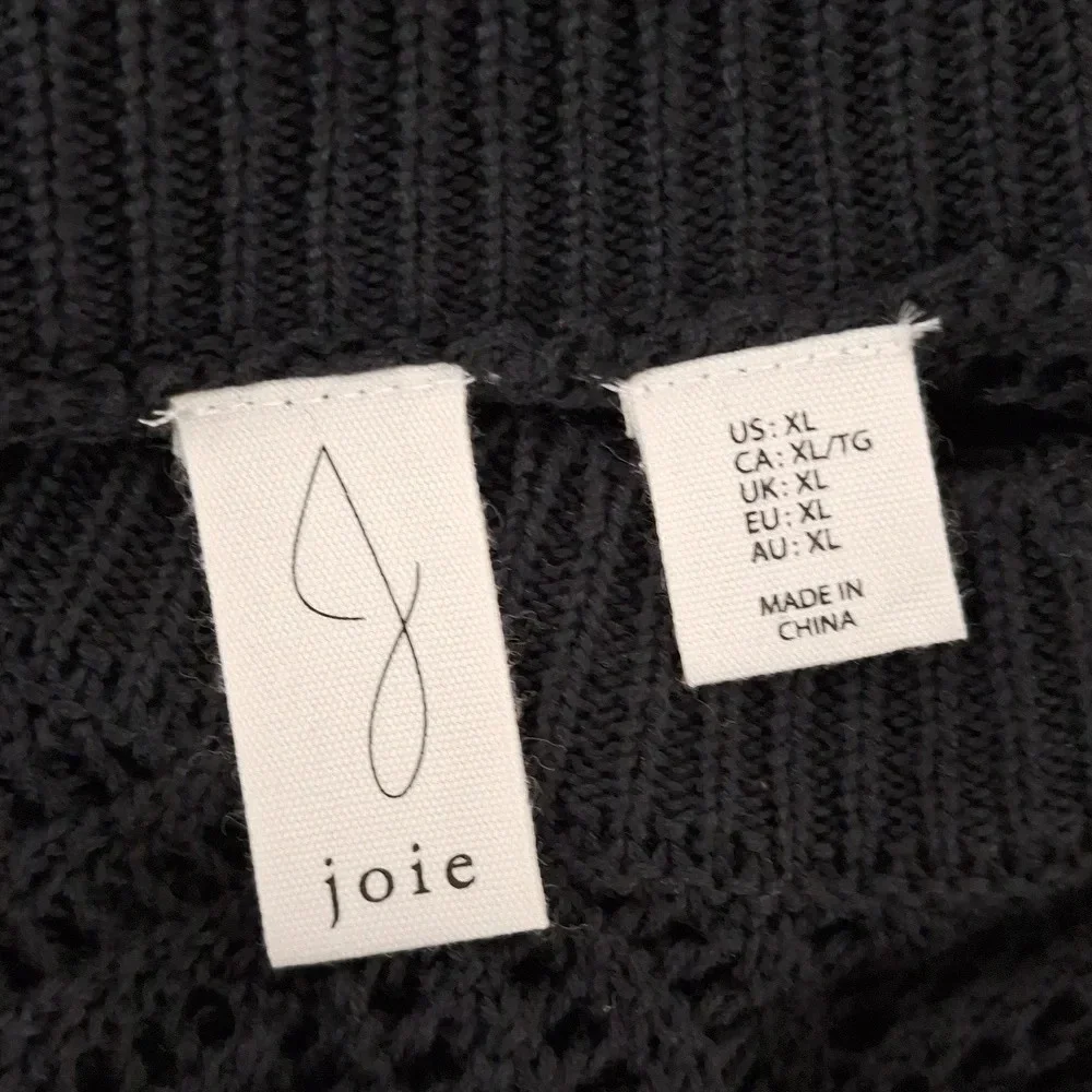 Joie Black Romantic Goth *NEW* Witchy Crochet Knit Whimsigoth Maxi Dress Size XL